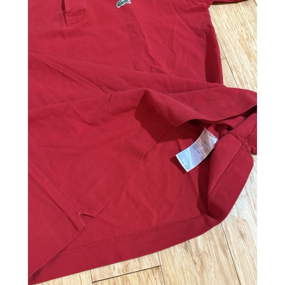 Lacoste Polo Shirt Mens Size Medium Red Short Sleeve Cotton Golf Casual - Picture 6 of 9